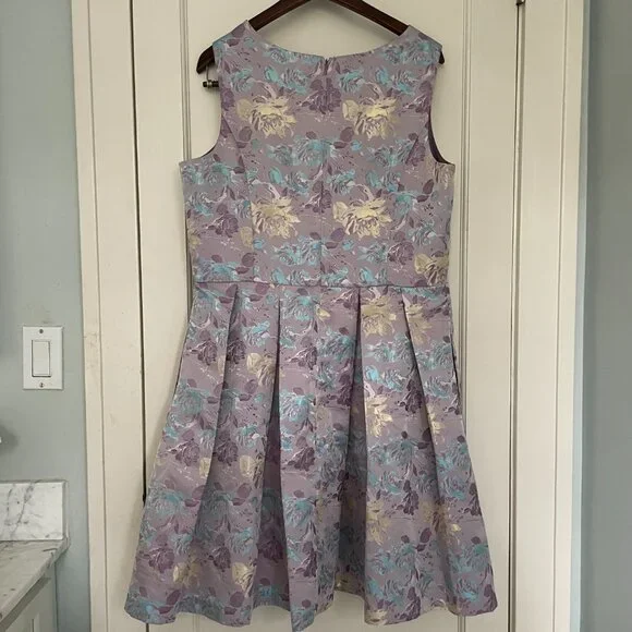 Be by Chetta B Dress Lavender Gold Pleated cocktail Formal Prom Size 16 NWT - Picture 3 of 8